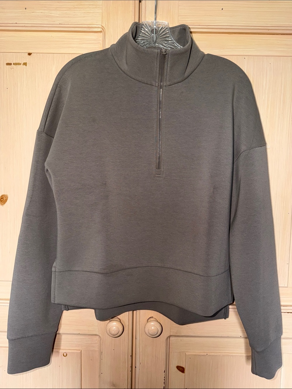 Relaxed Half-Zip Funnel Neck Sweater.